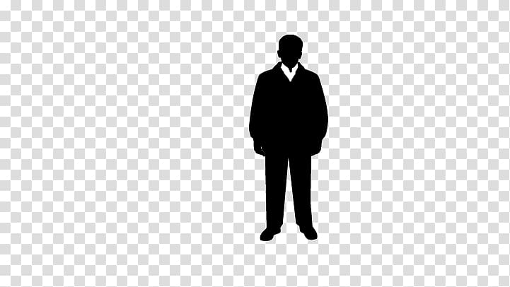 Black and white Brand , Man standing transparent background.