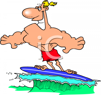 A Man Surfing.