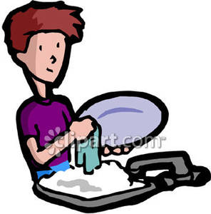 Washing The Dishes Clipart.
