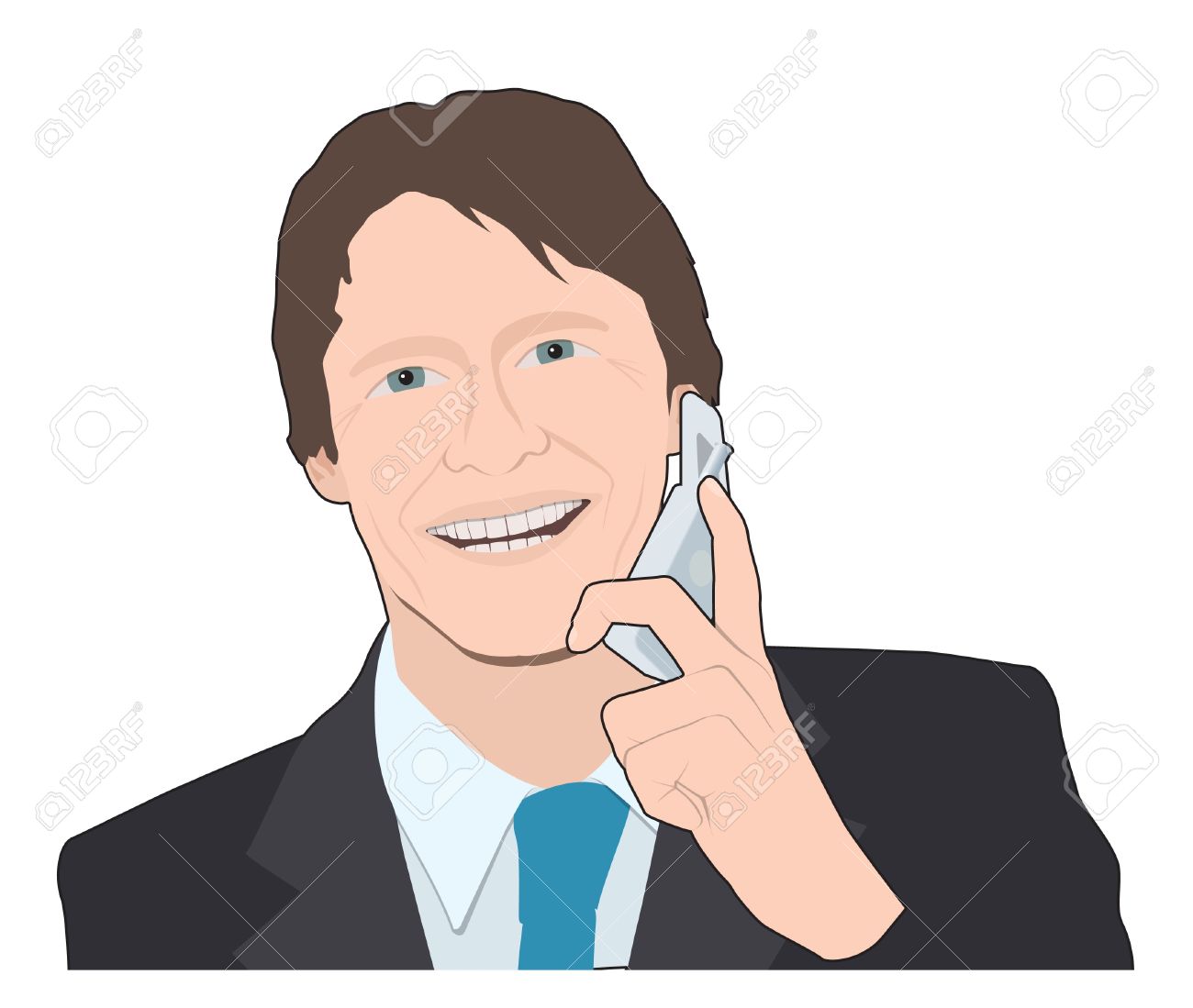 Business Man On Mobile Phone Royalty Free Cliparts, Vectors, And.