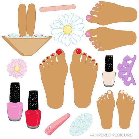 Pampered Pedicure V2 set comes with 13 clipart graphics.