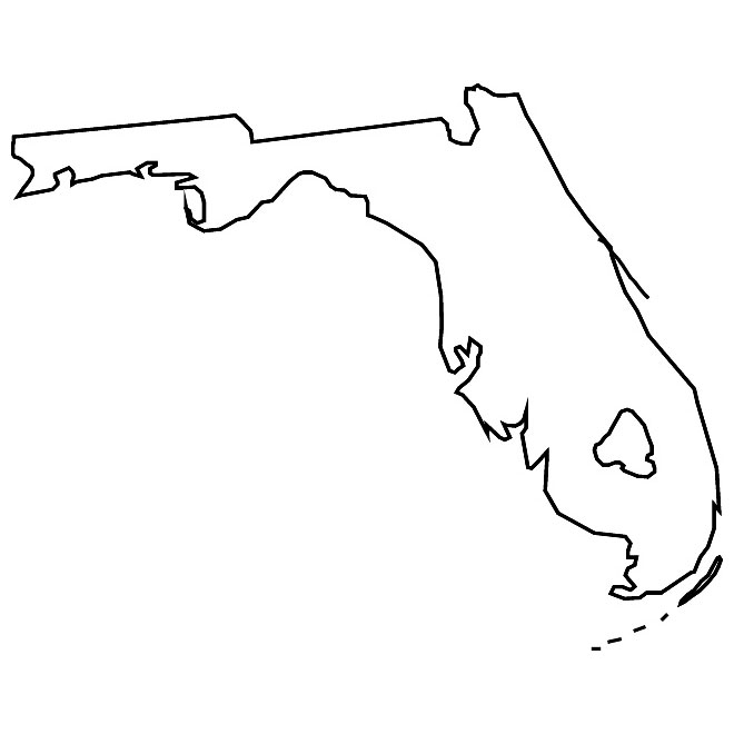 Vector outline map of Florida.