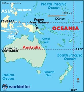 Map of Papua New Guinea.