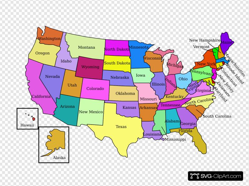 United States Map With States Clip art, Icon and SVG.