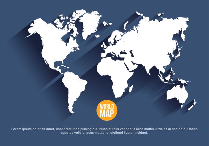 Navy Blue Mapa Mundi Vector Illustration.