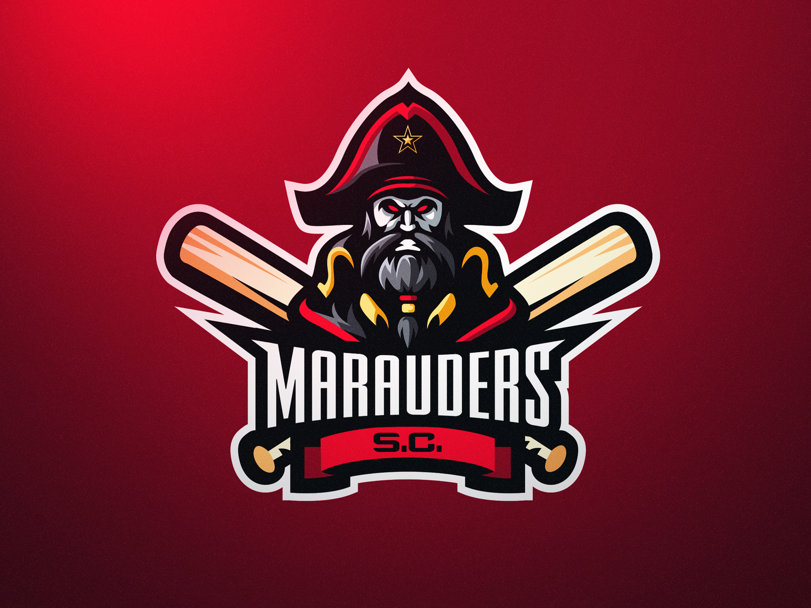 Marauders Baseball Team Logo Design.