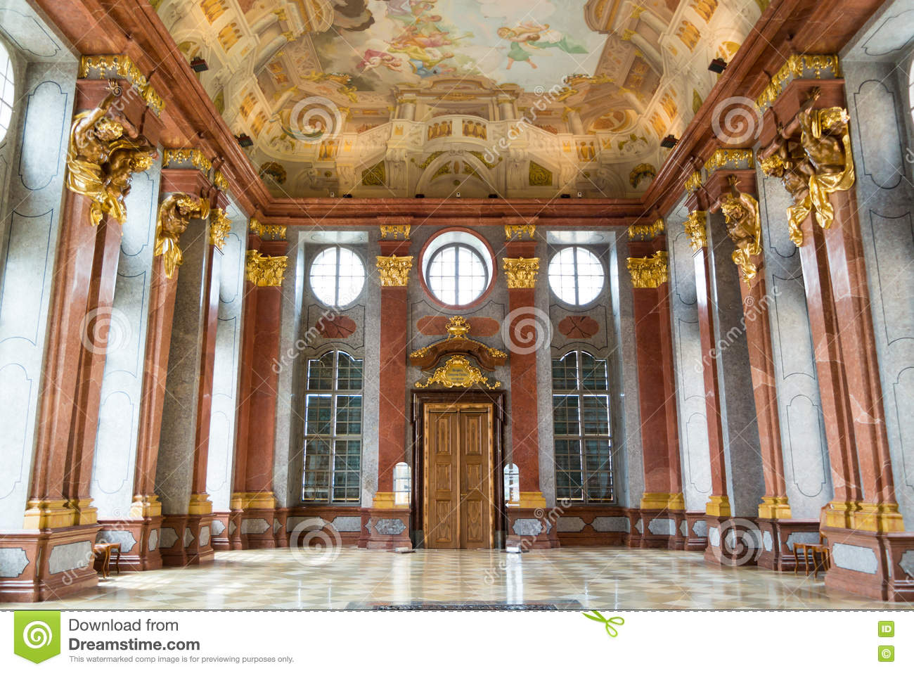 Marble Hall Of Melk Abbey Royalty Free Stock Images.