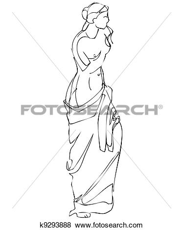 Clip Art of Female Greek marble sculpture k9293888.