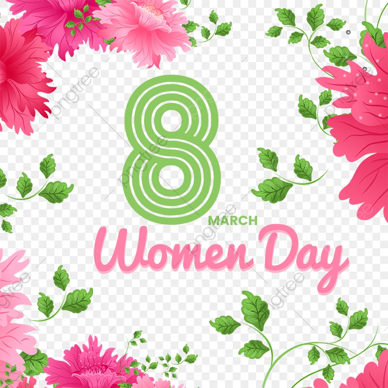 Women Day Pink Flower Border Png And Psd, 8 March, Pink.