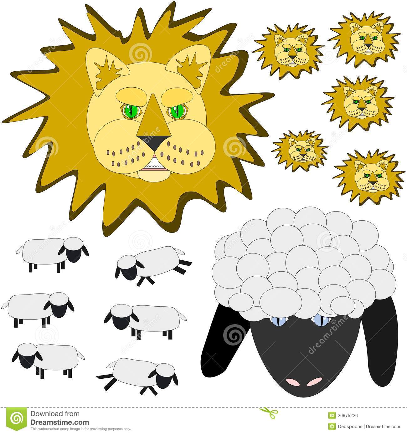 March lion and lamb stock vector. Illustration of.