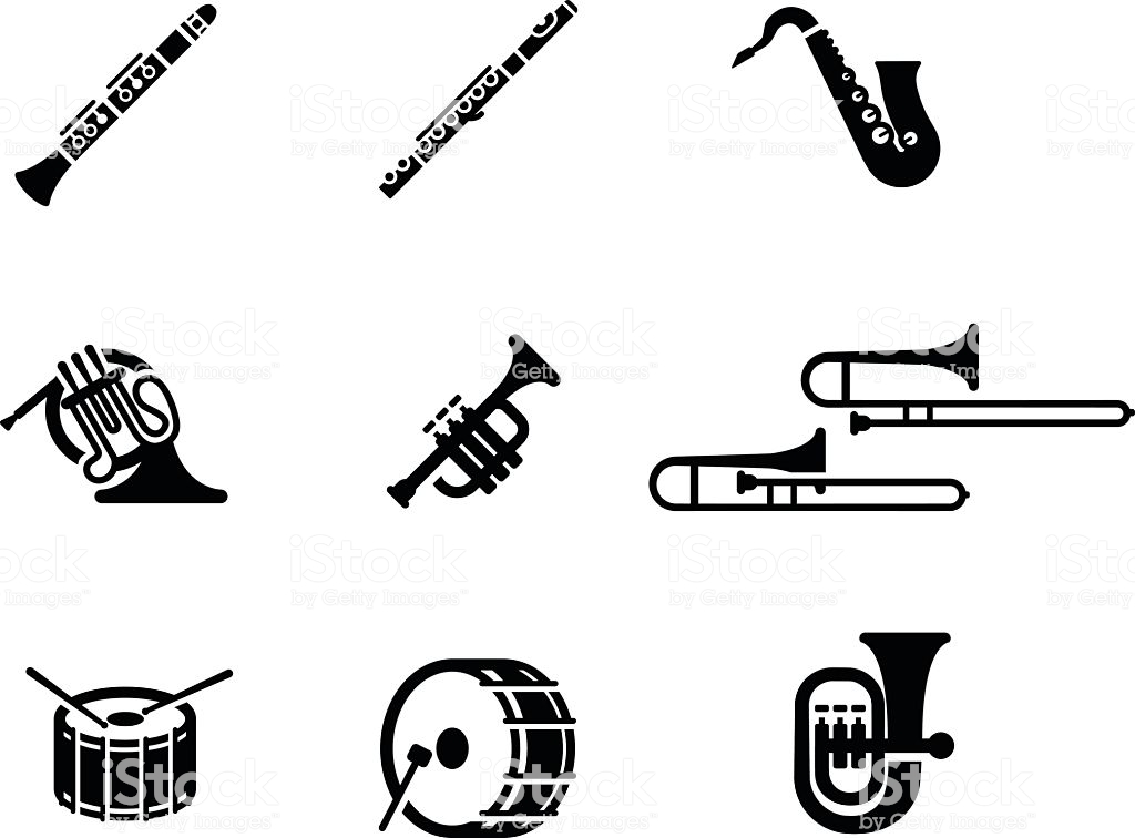 Marching Band Instruments Clip Art