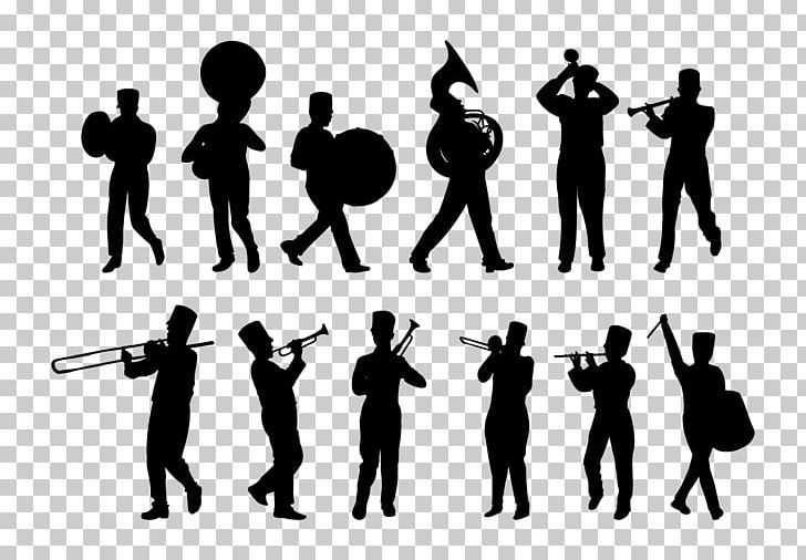 Silhouette Marching Band Musical Ensemble PNG, Clipart.