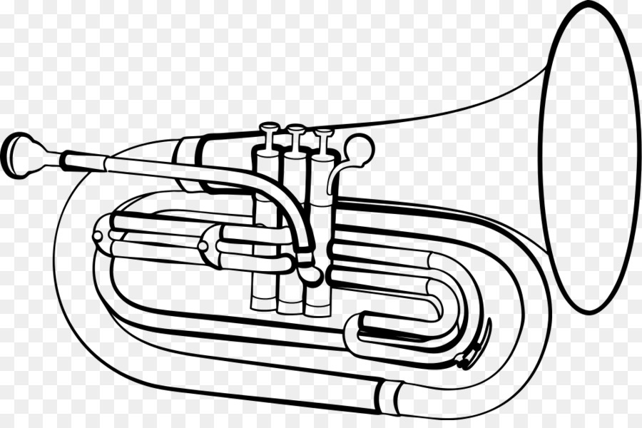 Baritone horn Marching euphonium Drawing Musical Instruments.