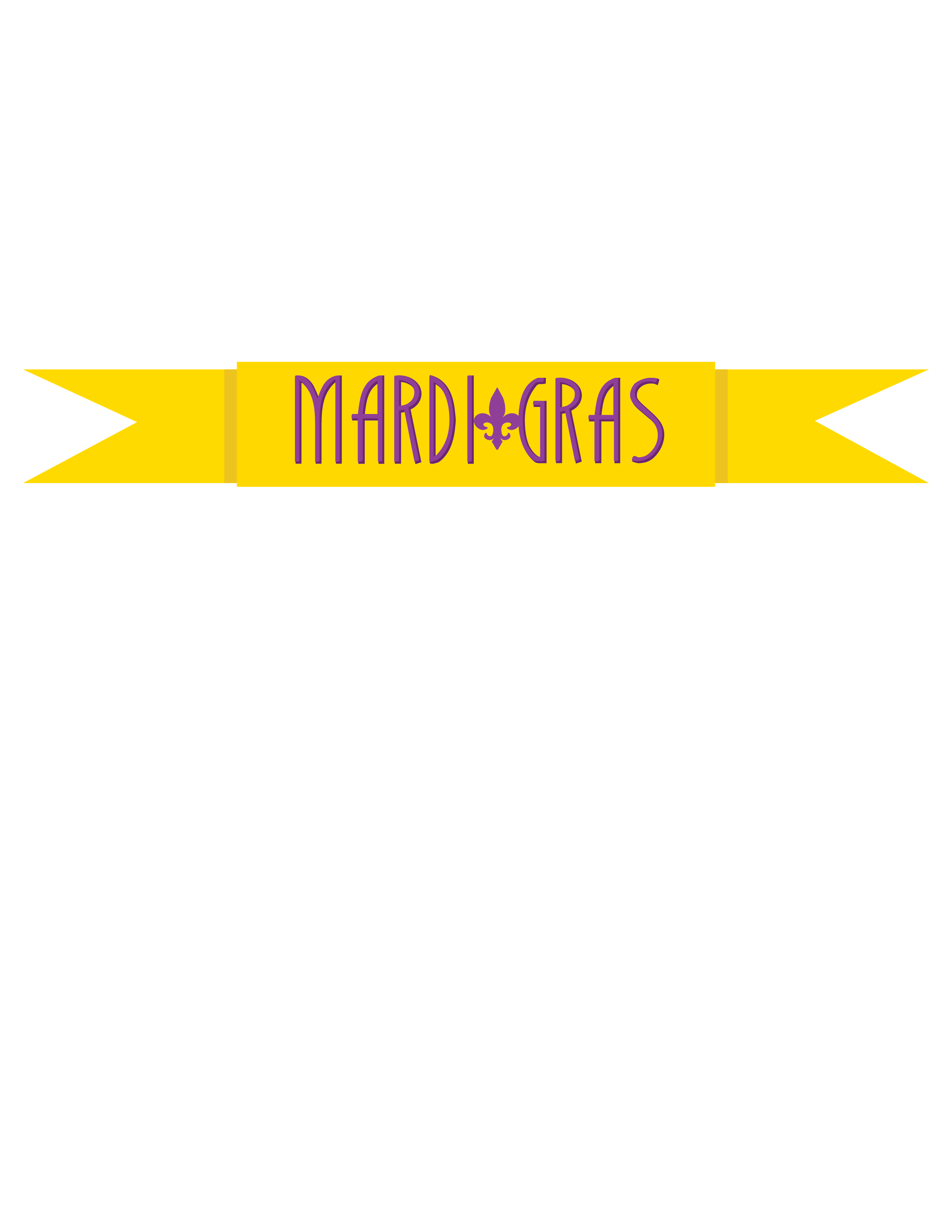 Mardi Gras Yellow Banner Clip Art.