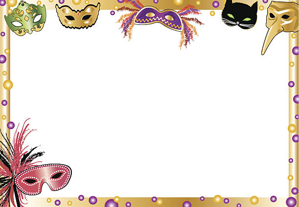 Best Mardi Gras Border Illustrations, Royalty.