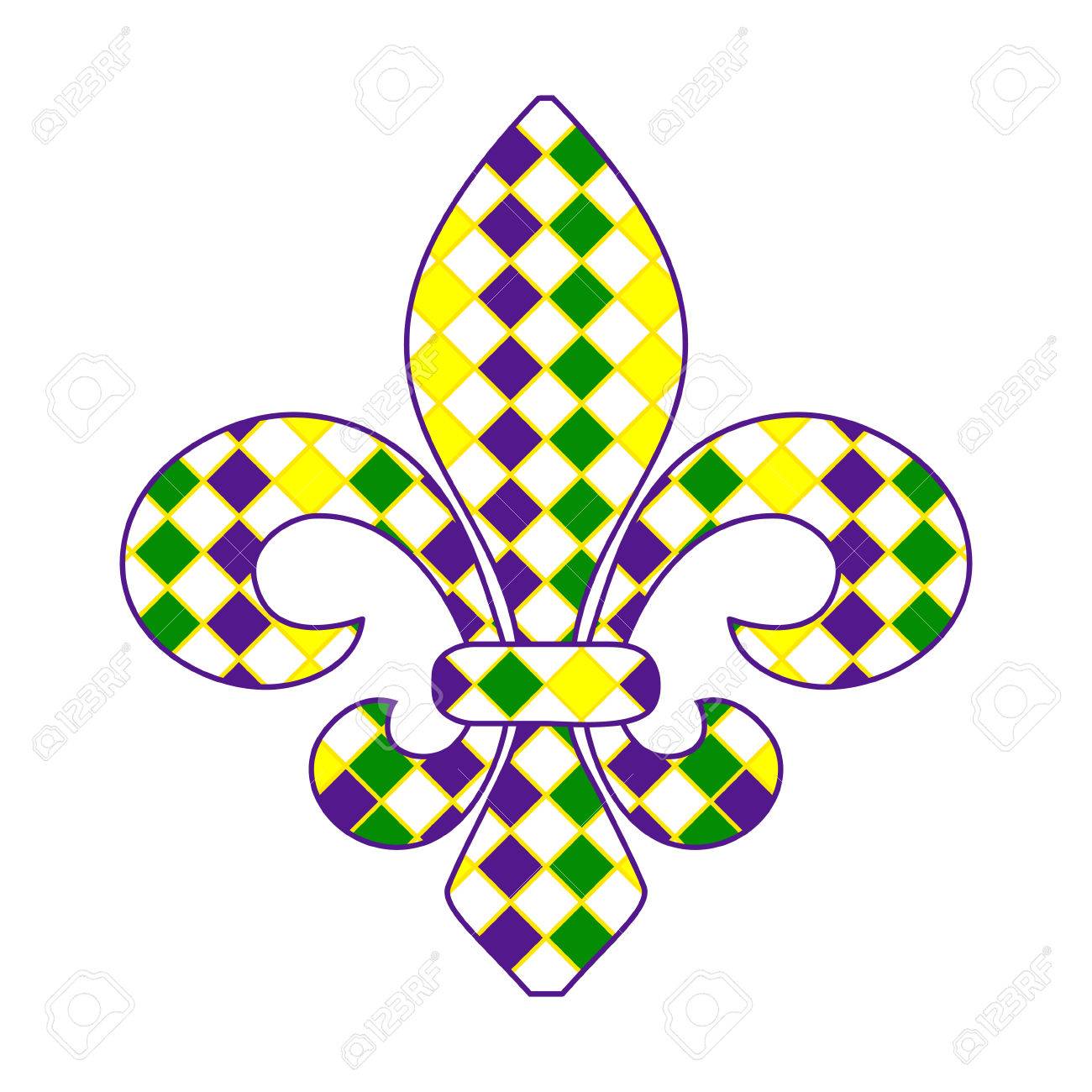 Fleur de lis Mardi Gras.