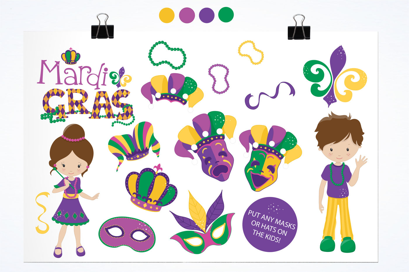 Mardi Gras Clipart graphics and illustrations By.