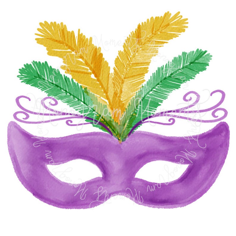 Watercolor Mardi Gras PNG.