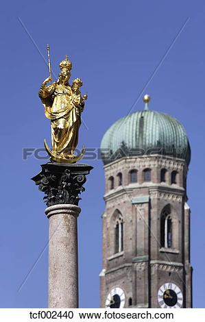 Stock Photography of Germany, Bavaria, Munich, Marian column in.