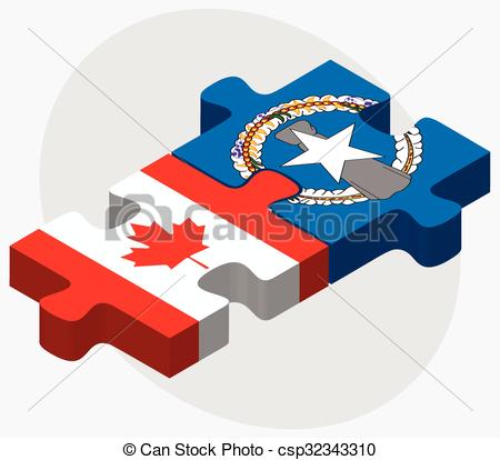 Vector Clip Art of Canada and Northern Mariana Islands Flags in.