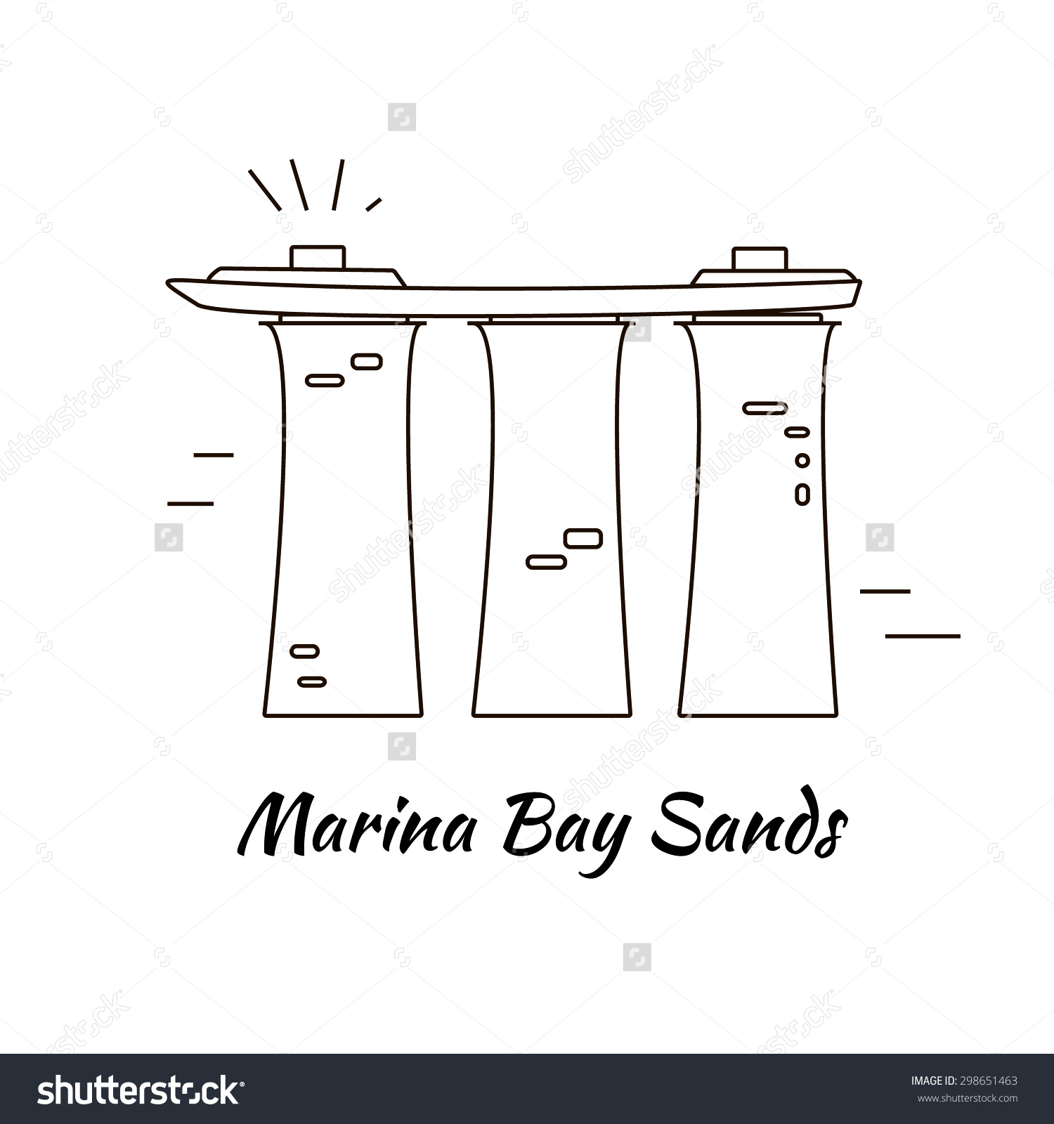 Marina bay sands clipart.