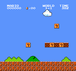 Super Mario Brothers Map Selection.