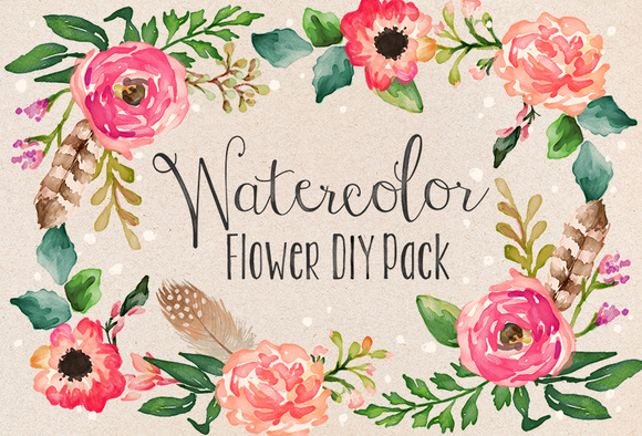 Watercolor Flower DIY Pack Vol.1.