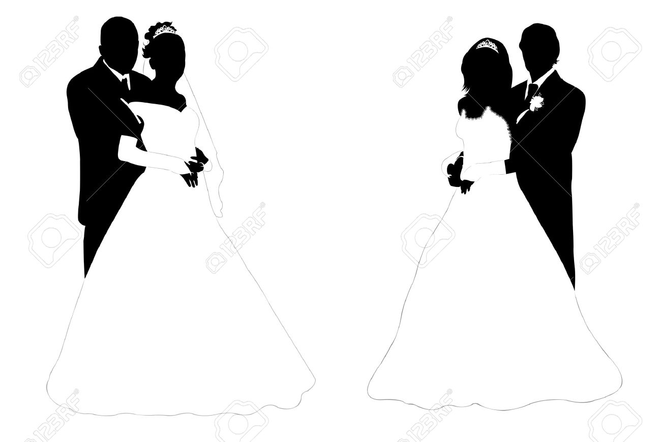Wedding Couple Silhouette Royalty Free Cliparts, Vectors, And.