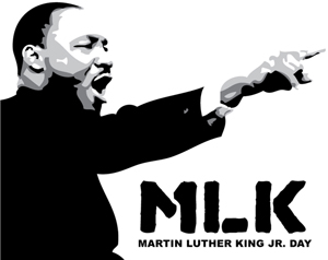 Martin luther king jr day clipart black and white.
