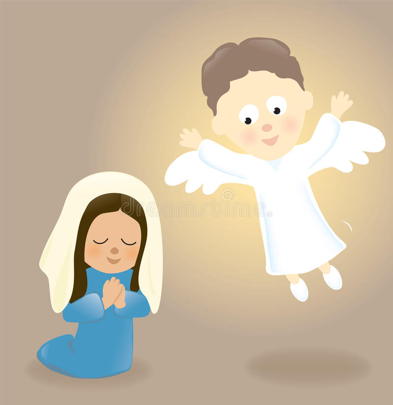 Mary And Angel Cartoon