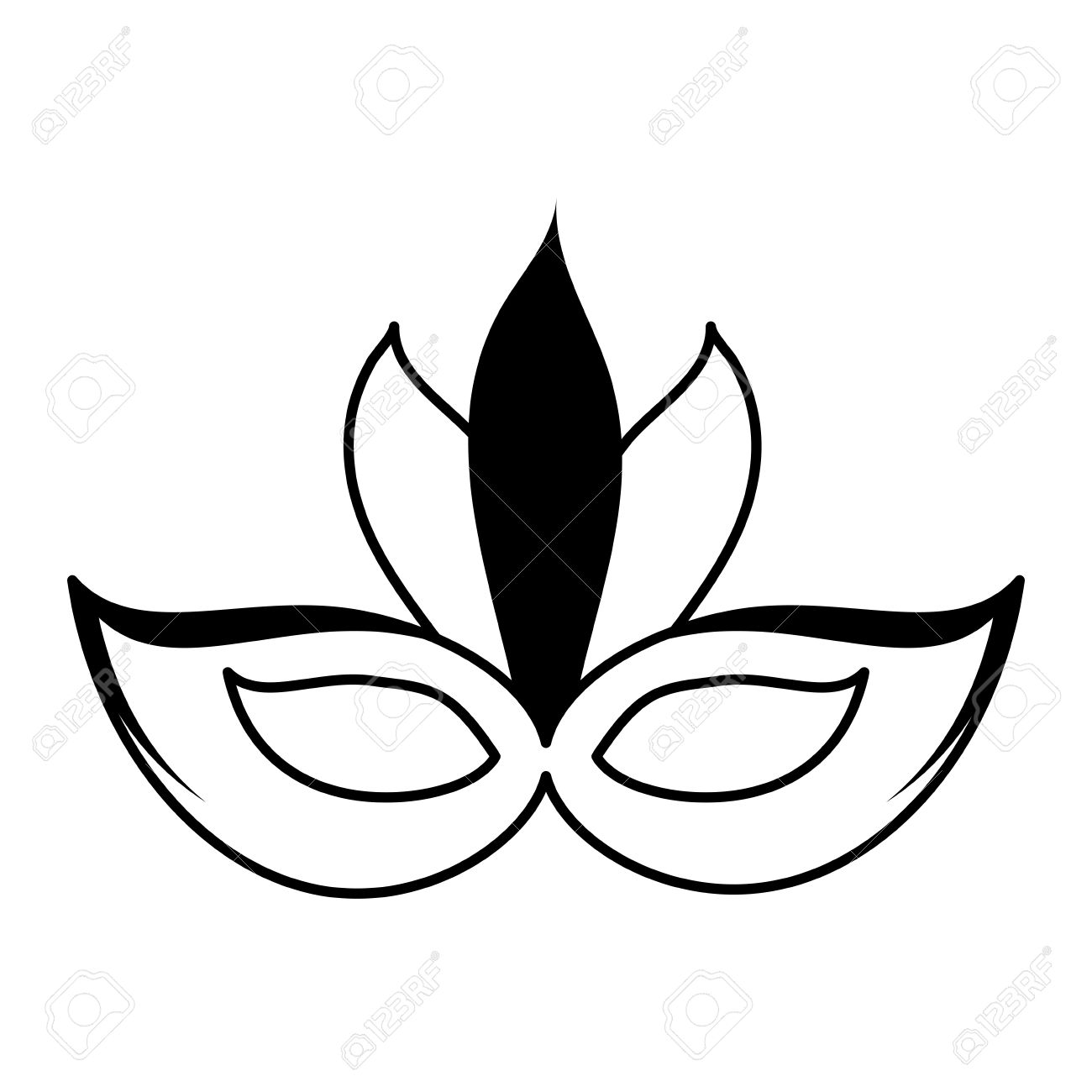 carnival mask icon image vector illustration design black and...