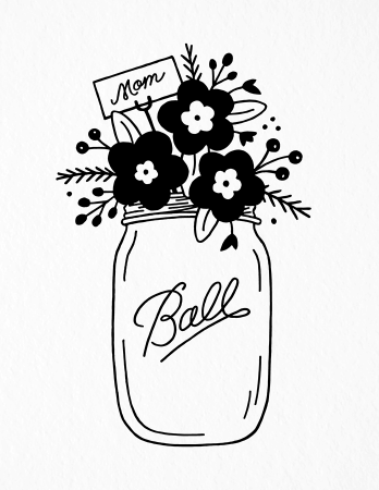 Black And White Flower clipart.