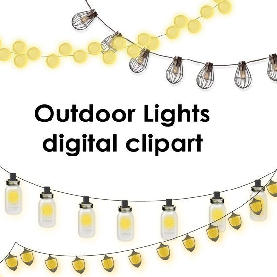 4 Clipart Lantern Strings Mason Jar Light by jhCollaborative.