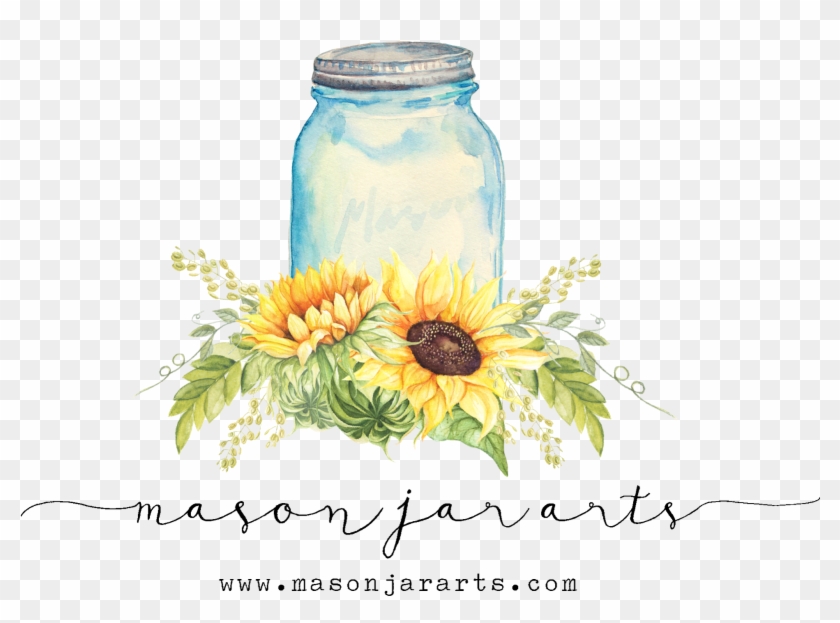 Sunflowers Clipart Mason Jar, HD Png Download.