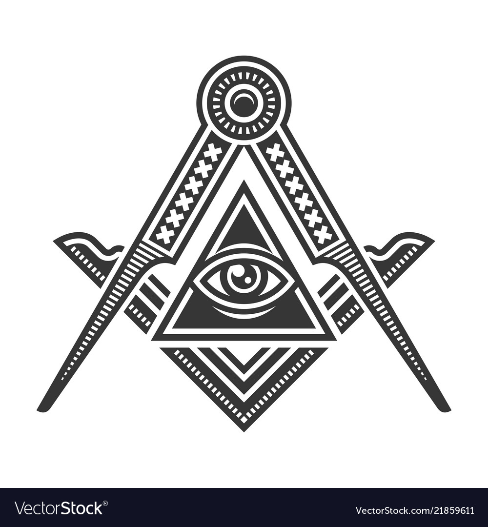 Masonic freemasonry emblem icon logo.