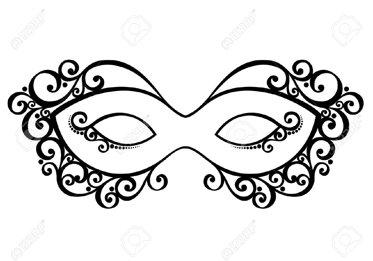 Beautiful Masquerade Mask Vector , Patterned design.
