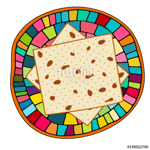 Vector illustration of matzah for Jewish holiday of Passover.