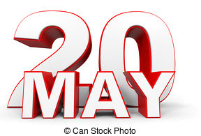 Calendar on white background 20 may Clipart and Stock.