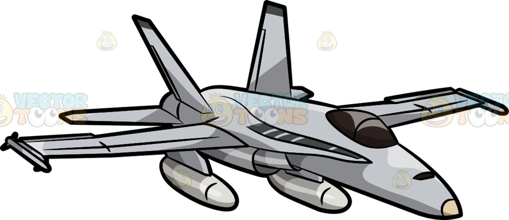 A Mcdonnell Douglas Fa18 Hornet Fighter Airplane Cartoon Clipart.