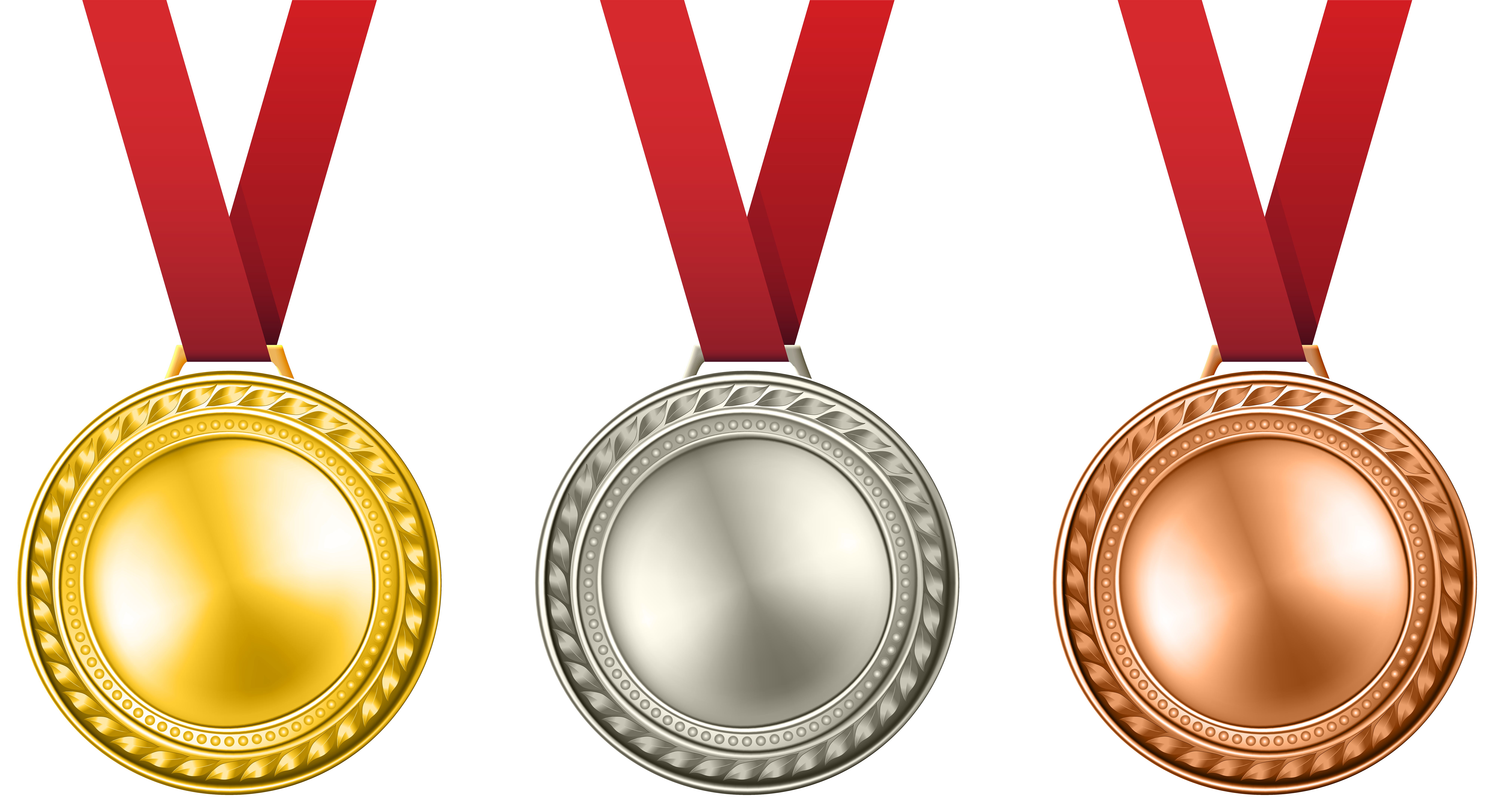 Medals Set Transparent PNG Clip Art Image.