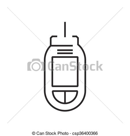 Clip Art Vector of line icon Medical Device Icon, Diabetes Flat.