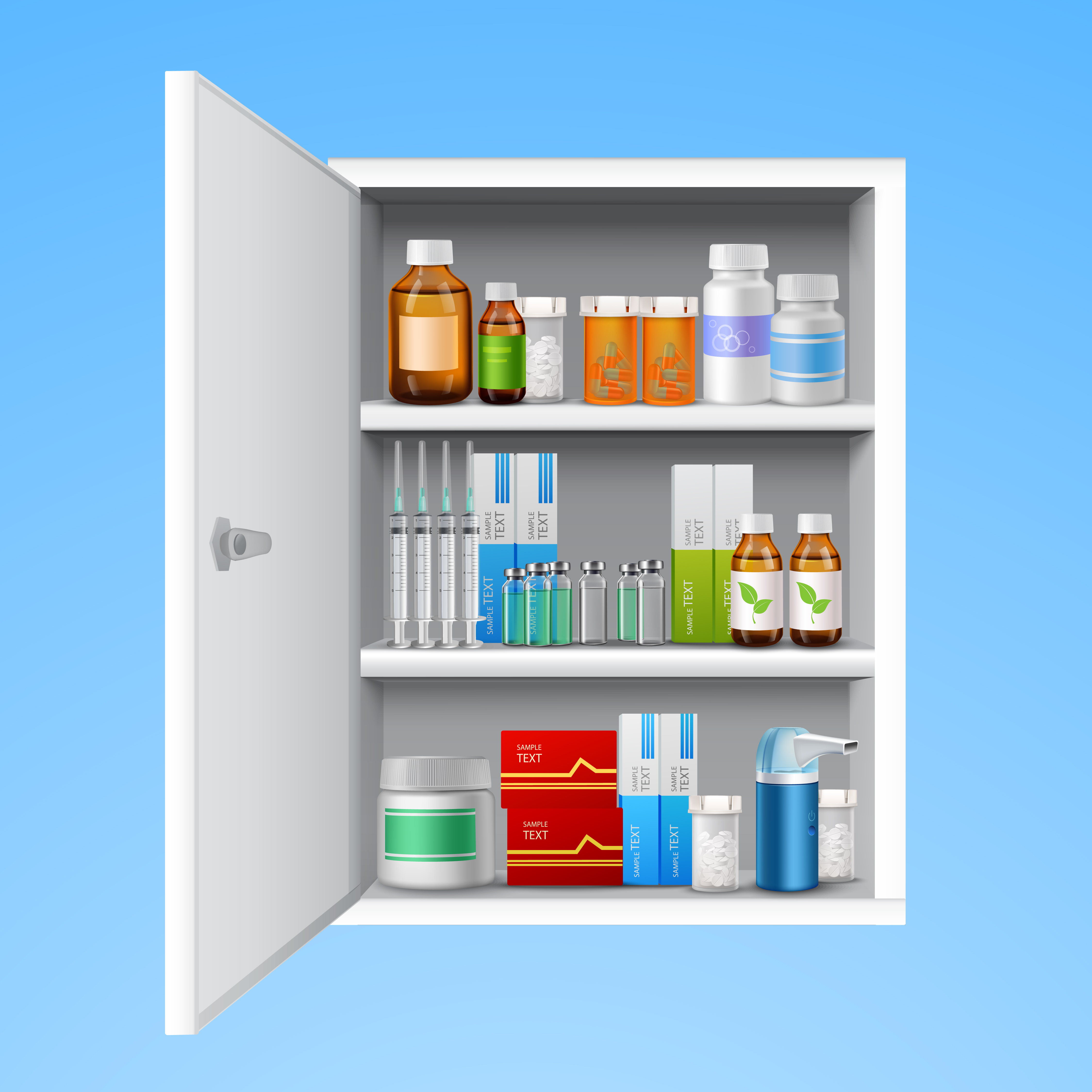 Medicine Cabinet Free Vector Art.