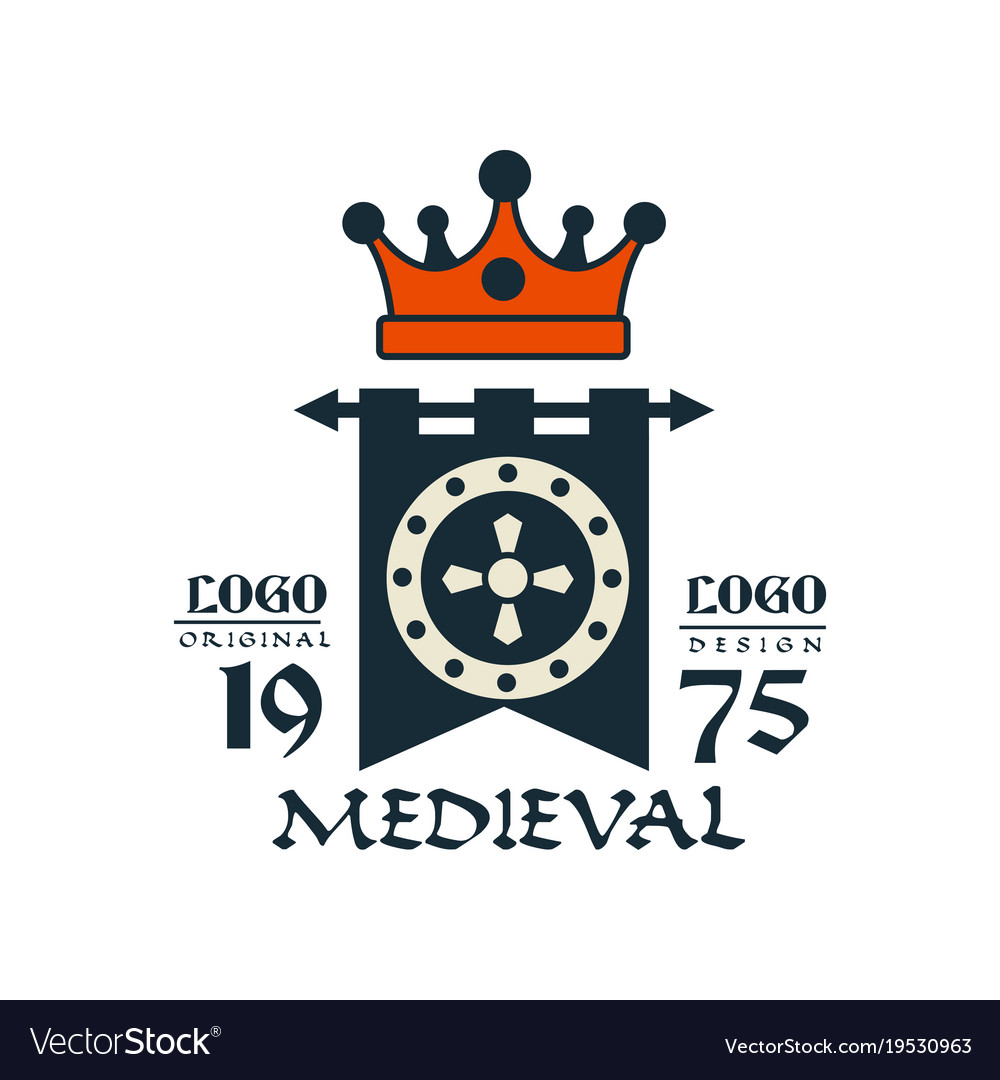 Medieval logo est 1975 vintage badge or label.