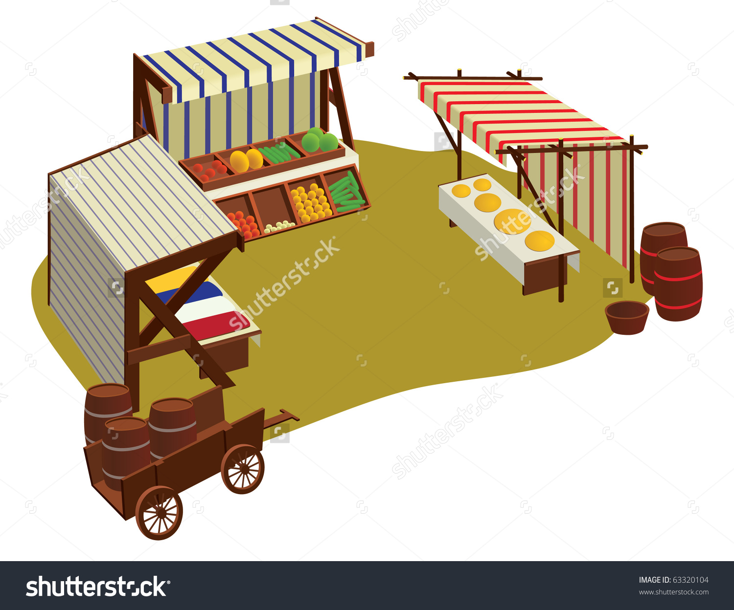 Isolated Medieval Marketplace Stock Vector 63320104.