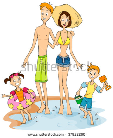 Family Beach Vector Stock Vector 37922260.