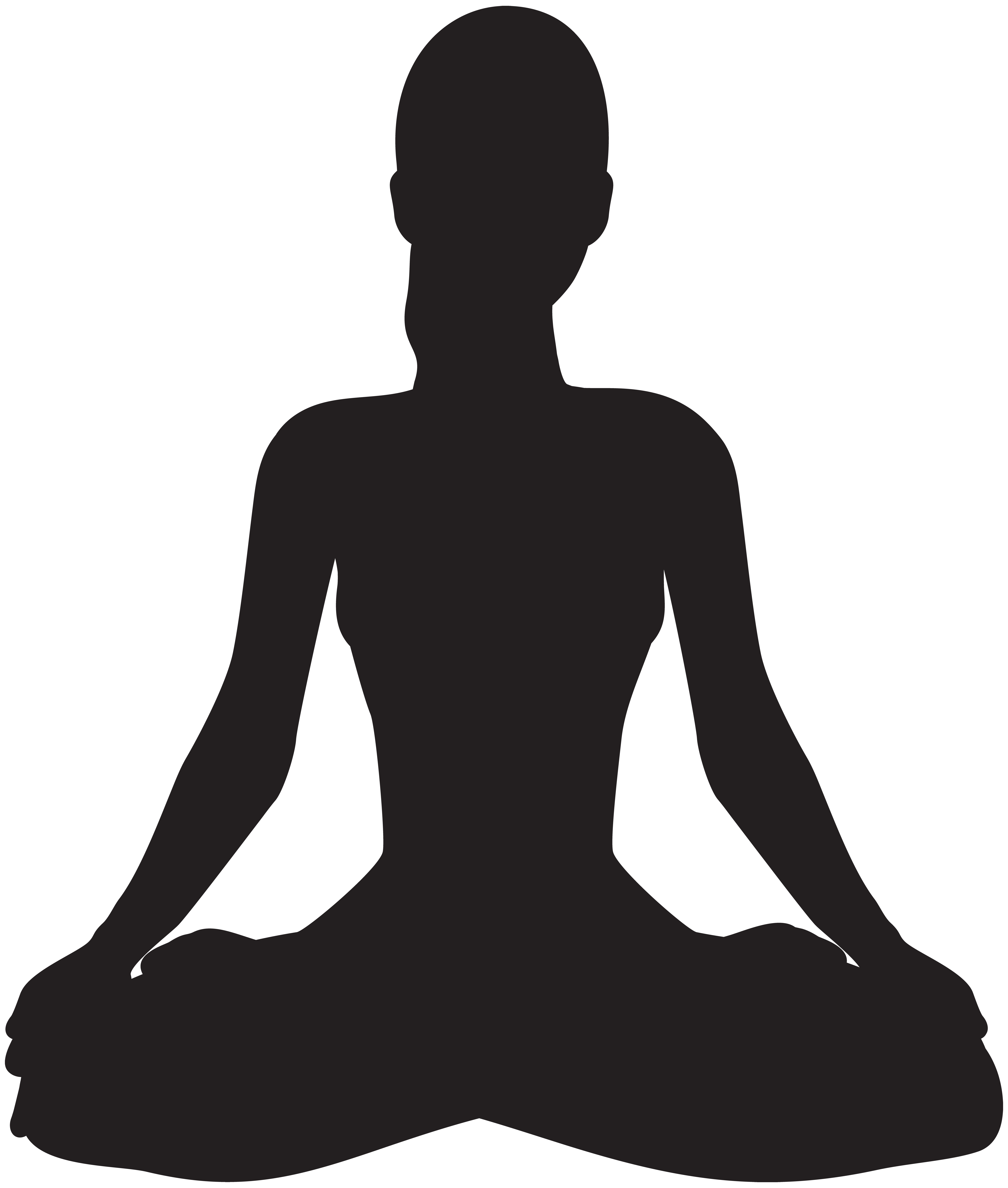 Meditating Silhouette PNG Clip Art.
