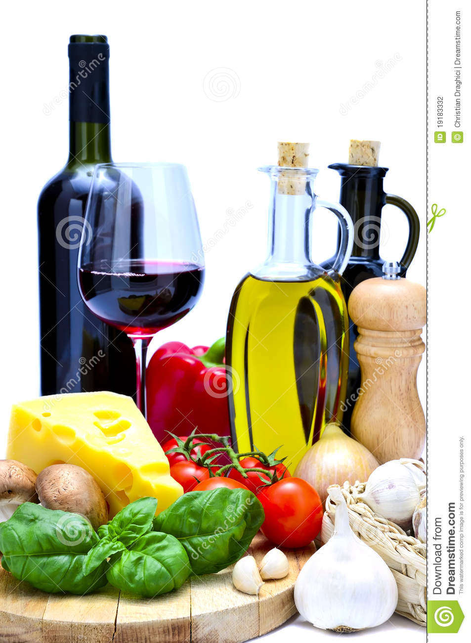 Mediterranean Food And Wine Stock Photography.