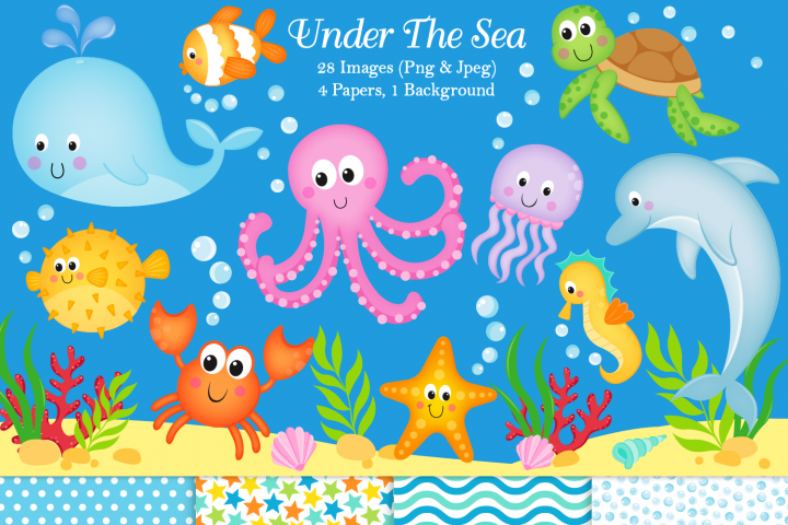 Under the sea clipart, Under the sea graphics & illustration.
