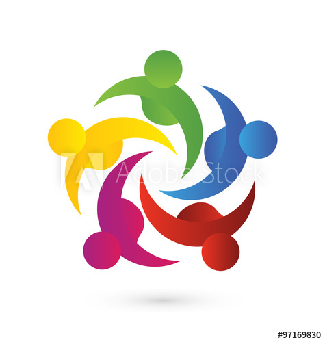 Logo teamwork helping meeting business social people vector.