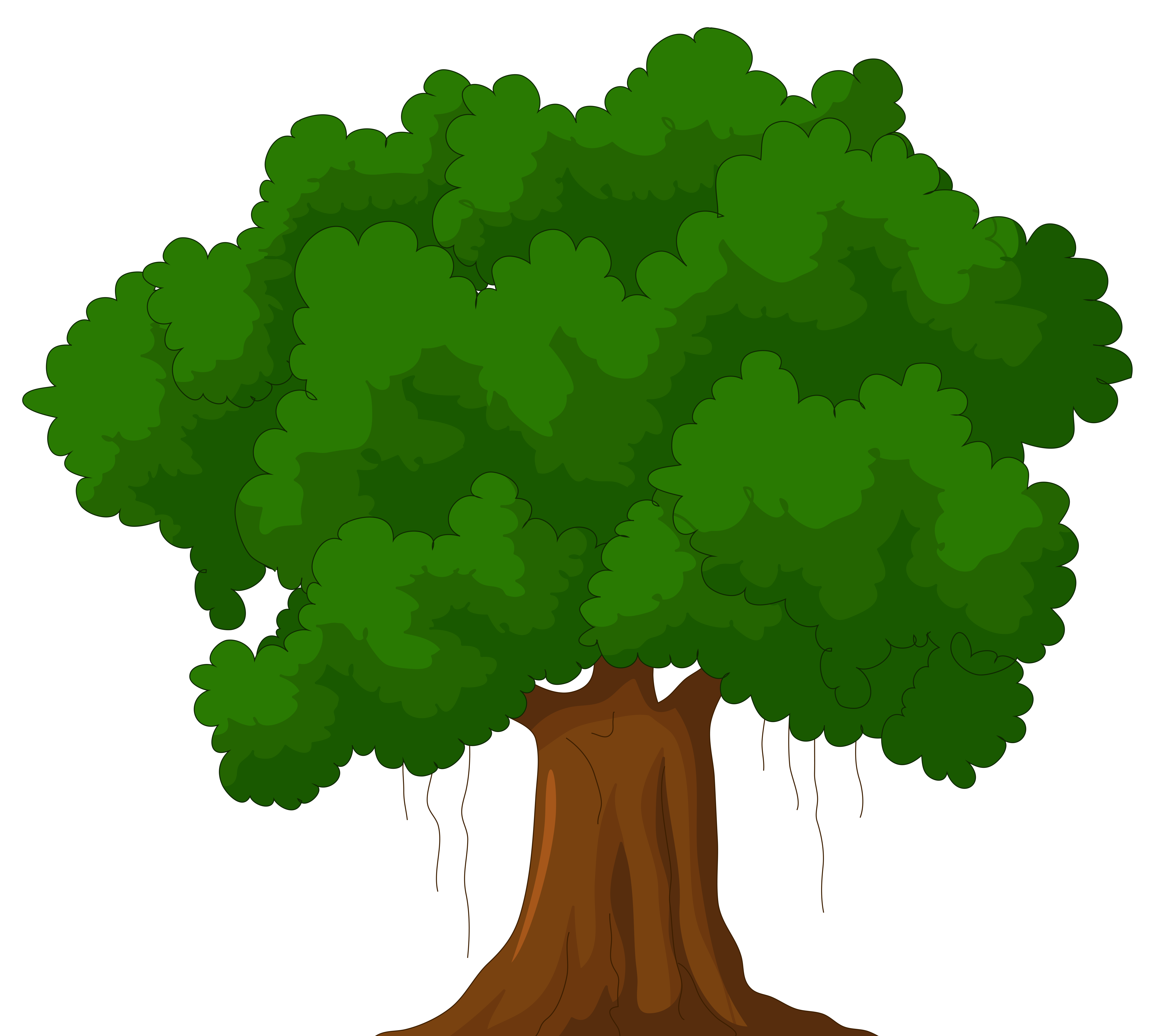 Cartoon Green Tree PNG Clipart.